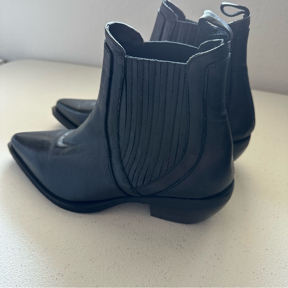 Emanuele crasto cowboy pointed toe Chelsea ankle leather boots - Picture 2 of 7
